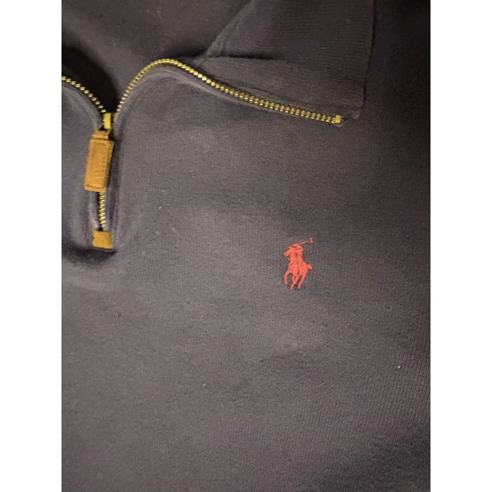 Polo Ralpj Lauren 1/4 Zip Sweater Men's Size Large Blue Long Sleeve Pullover